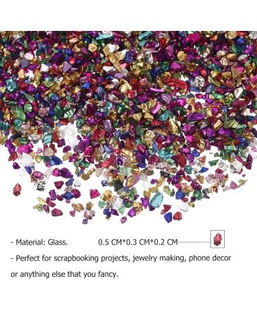 FRCOLOR 1 Glass Chip Chunky Flakes Sequins Metallic Crushed Glass Epoxy Filler Charms Irregular Nail Art Crushed Glass Flakes for Nails Retro Vase Manicure Fillers Nail Stickers 3D Crystal 0.5X0.3cm Colorful - Buy Online on GoSupps.com
