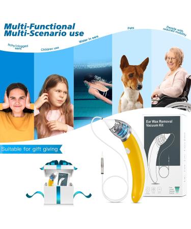 Ear Vacuum Wax Remover - 5 Levels Strong Suction - USB Rechargeable - Electric Ear Wax Removal Kit for Adults and Kids (Yellow) - Buy Online on GoSupps.com