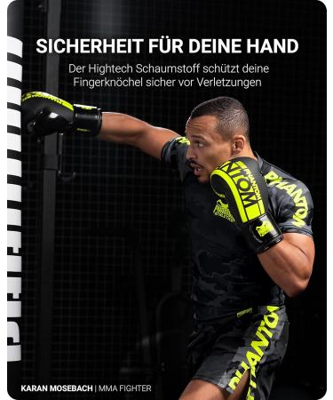 Phantom Boxing Gloves APEX | MMA & Thai Boxing | Men's Black/Neon 10 Oz Speed Gloves - Buy Online on GoSupps.com