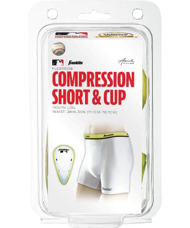 Franklin Sports Youth Compression Short with Cup - Large/X-Large, White - Buy Online on GoSupps.com