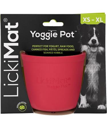 Lickimat Yoggie Pot - Fun & Enrichment Dish for Dogs | Durable Rubber & Slow Feed for All Sizes | Latest Lickimat Red - Buy Online on GoSupps.com