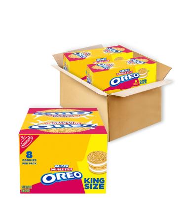 OREO Double Stuf Golden Sandwich Cookies, 20 King Size Snack Packs