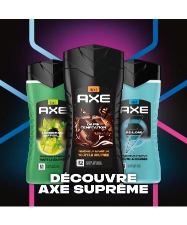  AXE Men's 5-in-1 Shower Gel Dark Temptation - 24h Moisturizing - 87% Naturally Derived Ingredients - Indulgent Chocolate Scent - Pack of 12 x 250ml - Buy Online on GoSupps.com
