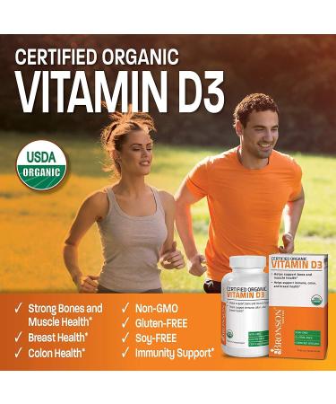 Bronson Organic Vitamin D3 5000 IU Supplement - Non-GMO, USDA Certified - 90 Tablets - Buy Online on GoSupps.com