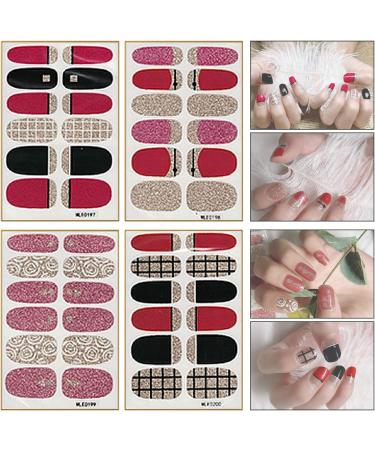 Lattcure Nail Stickers 16 Sheets (192 PCs) Self-Adhesive Nail Art & DIY Decoration with Mini Nail File | Trendy Fashion Nail Tickers - Buy Online on GoSupps.com