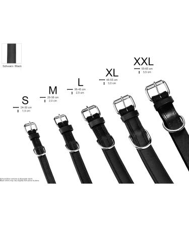 Premium Leather Dog Collar with Sniffing Fans | Padded & Robust | Fits Small Medium & Large Dogs (S: 24-30cm Black) - Buy Online on GoSupps.com