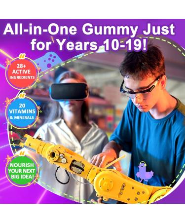 Multivitamin Filled Gummies for Teen Boys Girls 12-17 18 19 Kids 10+ Multivitamin with Omega 3 Calcium + Magnesium + Zinc Multi-Minerals for Adolescent 10-19S Brain Bone Energy Immune 60 Count (Pack of 1) - Buy Online on GoSupps.com