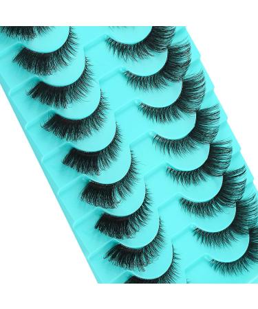 Buy Clear Band Russian Volume Fluffy Strip Lashes - 10 Pairs of Naturally Wispy D Curly False Eyelashes | International Shipping - Buy Online on GoSupps.com