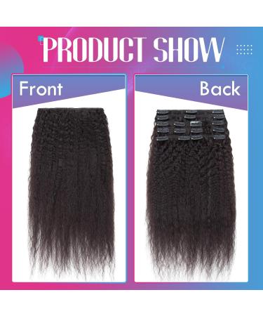 12" Afro Hair Extension Human Hair Clip in Kinky Straight Black - Double Weft 100% Real Human Hair - Maxi Thickness 8 Pieces Full Head (#1B Natural Black 12 inch 105g) - Buy Online on GoSupps.com