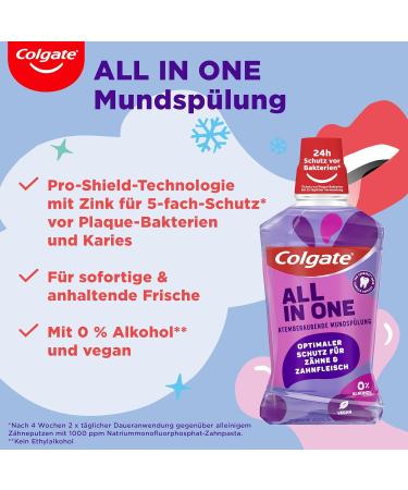 Buy Colgate All-in-One Mouthwash 500ml (6-Pack) - Antibacterial Freshness & Caries Protection - Alcohol-Free Oral Care - Buy Online on GoSupps.com