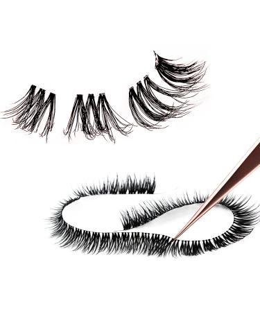 TRZLIFE Eyelash Clusters 72 PCS DIY Individual Lash Extension Create Personal Eyelash Style Easily Super Natural and Comfortable Clear Band Non-Friable Reusable False Eyelash Mix 10/12/14mm