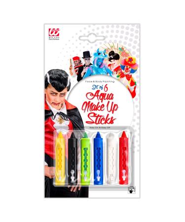 Widmann 50041 - Make-up pencils with dispenser 18 ml Aqua Make Up one size 6 colours