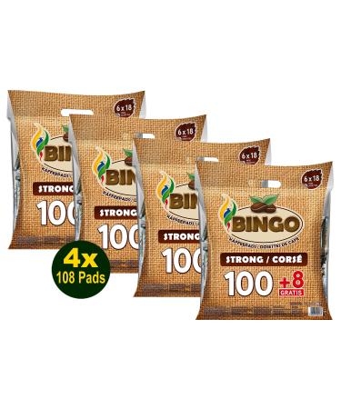 Bingo Bingo Pack of 100 Dark Roast Coffee Pods + 8 Pods 4 x 756 g (3024 g) With Long-Lasting Crema