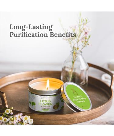 Magnificent 101 Long Lasting Lotus Flower Aromatherapy Candle - 6 Oz Smudge Candle for Energy Cleansing Meditation & Manifestation Purification | Paraffin Free Soy Wax - 35 Hour Burn - Buy Online on GoSupps.com