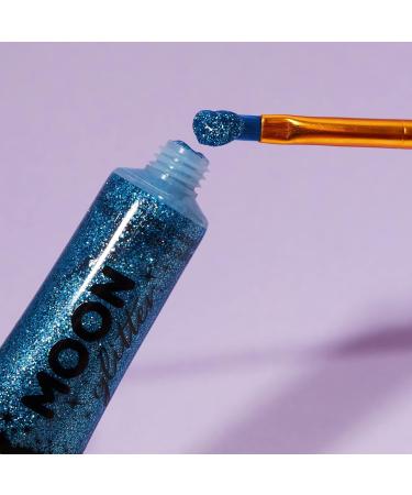 Moon Glitter Holographic Fine Glitter Gel - Silver - 12ml | For Face, Body, Hair, Nails - Cosmetic Festival Glitter - Face Paint - Long-lasting Formula - Buy Online on GoSupps.com