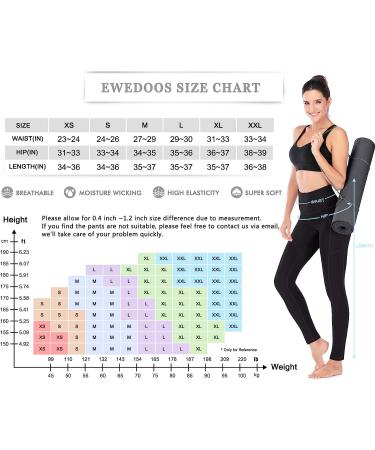 Ewedoos High Waisted Yoga Leggings with Pockets for Women - X-Large Black - Buy Online on GoSupps.com