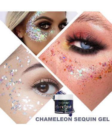 Sequin Gel Highlighting Gel for Body and Hair Shimmer | Girls Longwearing Makeup for Radiant Glow in Crowds for Gathering Traveling Carnival Party Dating Mcbean - Buy Online on GoSupps.com