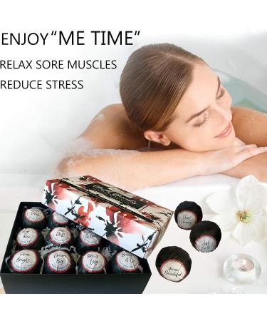 12 Natural & Organic Bath Bombs for Women with Inspirational Messages | Shea Butter & Essential Oils | Perfect Mother's Day Gift for Mom, Wife, Girlfriend - Buy Online on GoSupps.com