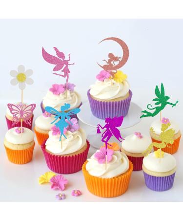 Arthsdite 24Pcs Fairy Cupcake Toppers Flower Angel Fairy Butterfly Flower Cupcake Picks for Wedding Bridal Shower Baby Shower Birthday Party Cake Decorations Supplies - Buy Online on GoSupps.com