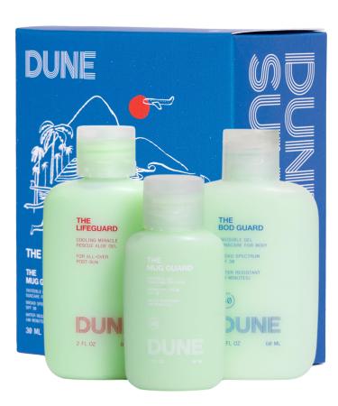 Jetsetter Gelly Mini Travel Sunscreen Kit - 72-Hour Hydration Fine Line Redness Reduction Moisturising Face and Body Sunscreen - Travel SPF Kit w/Aloe Rescue Gel for Tan Relief (2 Fl Oz Each)