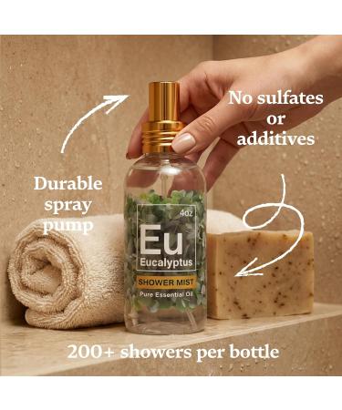 Eucalyptus Shower Spray - Spa-Grade Aromatherapy Shower Mist 100% Pure Eucalyptus Spray - Essential Oil Steamer Made in USA (4 oz) 4 Fl Oz (Pack of 1) - Buy Online on GoSupps.com