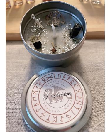 Aromatherapy Soy Wax Intention Candle - Helm of Awe Protection - 4oz Viking Shield - Eco-Friendly & Natural Scented Candle for Wellness - Buy Online on GoSupps.com