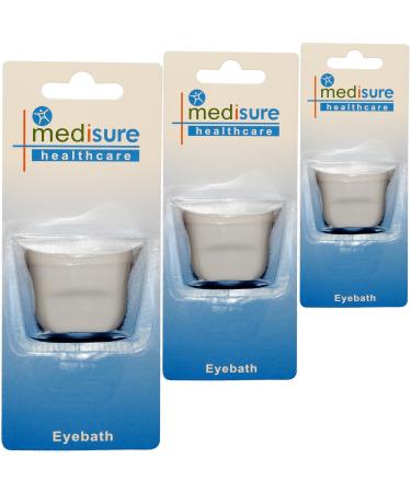 mediusure Healthcare One Size Plastic Eyewash Pain Relieve Cleaning Eye Bath Cup X 3