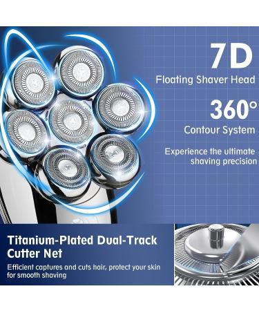 Head Shavers for Bald Men 7D Upgraded Shavers for Men with LED Display 5 in 1 Rotary Skull Shaver IPX7 Wet/Dry Mens Cordless Shaver Grooming Kit with with Hair Clippers Beard Trimmer Nose Trimmer - Buy Online on GoSupps.com