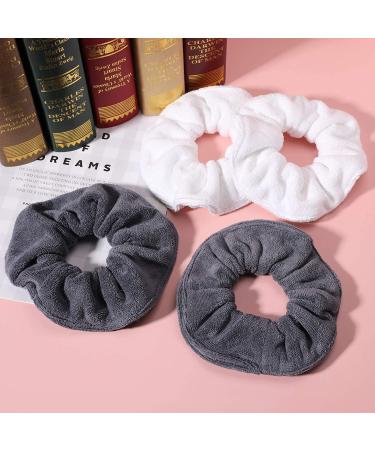 IVARYSS Super Towel Scrunchies - Absorbent Microfiber for Frizz-Free Drying Hair - 4 PCS (White Grey) - Buy Online on GoSupps.com