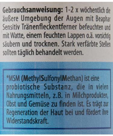 Beaphar Sensitive Tear Stain Remover for Dogs & Cats - Mild Formula with MSM - Alcohol-Free - 50ml - Buy Online on GoSupps.com