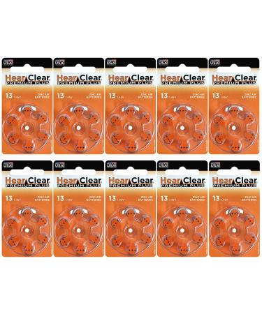 HearClear Size 13 PR48 Hearing Aid Batteries Orange Tab (60 Batteries)