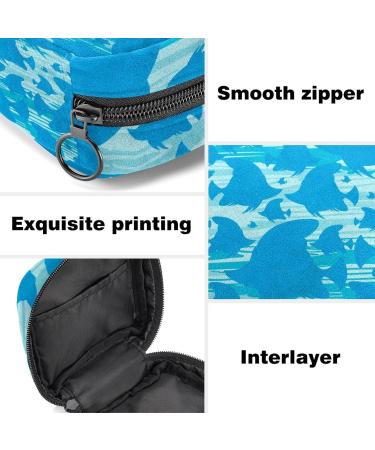 Menstruation Pad Bag with Zipper - Stylish Women's Napkin & Tampon Bag | Blue Fish Silhouettes - Perfect for Girls - Buy Online on GoSupps.com