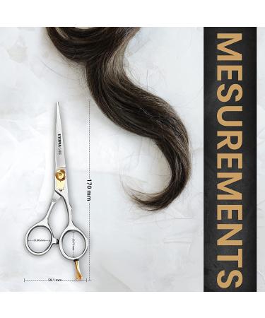 Utopia Care 6.5 Inch Hairdressing Scissors - Premium Stainless Steel Hair Cutting Scissor for Men, Women, Barber - Adjustable Tension Screw and Detachable Finger Rest - Silver - Buy Online on GoSupps.com