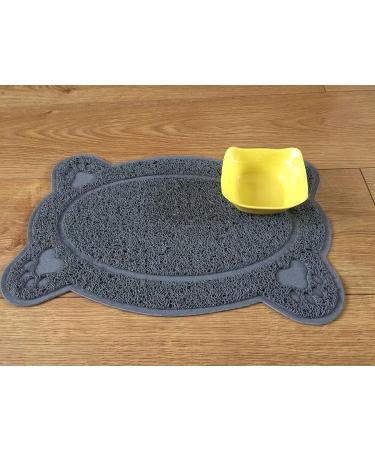 OPUL Bone Style PVC Placemat Waterproof Dog Cat Food Mat Non Slip Dog Puppy Pet Cat Dish Bowl Food Water Mat Wipe Clean FDA Grade (GREY) - Buy Online on GoSupps.com