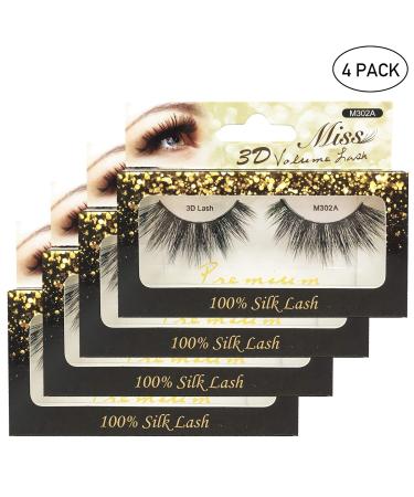 4 PACKS Miss Lashes 3D Volume Tapered False Eyelash Extension M302A - Long Lasting & Natural Looking - Buy Online on GoSupps.com