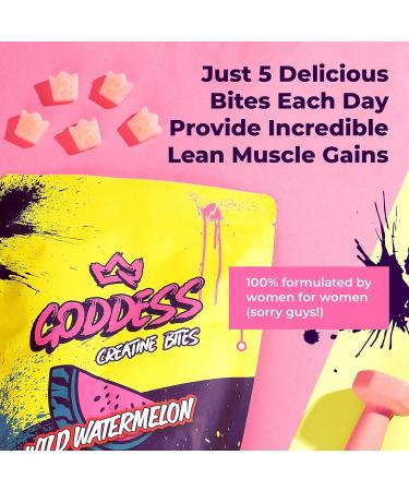 Primal Queen Goddess Creatine Gummies Low-Sugar Chewable Creatine for Women | Booty and Muscle Builder, Faster Recovery, Strength | High-Potency Wild Watermelon Flavor 150 Bites (5g per Serving) - Buy Online on GoSupps.com