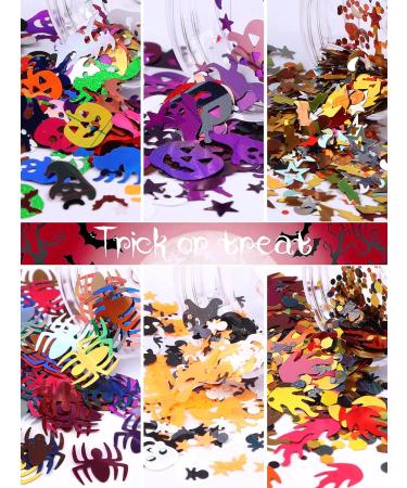 6 Boxes Halloween Nail Glitter Sequins EBANKU Spider Skeleton Flame Nail Art Sequins Halloween Manicure Nail Decoration for DIY Nail Art Decoration Women Girls - Buy Online on GoSupps.com