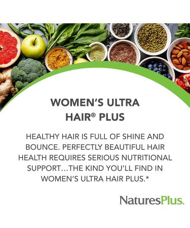 NaturesPlus Women's Ultra Hair Plus - 60 Tablets - All-Natural Hair Growth Supplement with Biotin - Buy Online on GoSupps.com