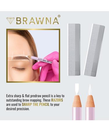 BRAWNA 6 Pcs Waterproof Eyebrow Pencils with Sharpener - Durable, Quick & Easy to Use for Shaping, Defining & Microblading - White (6 Pack) - Buy Online on GoSupps.com