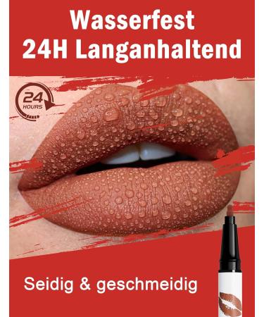 bark Erinde Water Resistant Lip Liner Matte Waterproof Lip Marker Long Lasting Lipstick Highly Permanent Lip Contour Sticks Natural Smooth Lipstick 007 - Buy Online on GoSupps.com