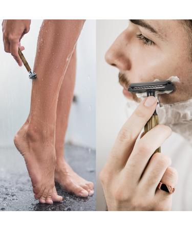 Eco-Friendly Safety Razor for Men & Women | Bamboo Grip Razor Plane | Zero Waste Shaving | BAMBaw Slim Dark - Buy Online on GoSupps.com