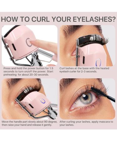 Buy Heated Eyelash Curler - Rapid Heat-Up USB Rechargeable Long Lasting & 2 Modes - Perfect Pink Electric Lash Curler for International Shipping - Buy Online on GoSupps.com