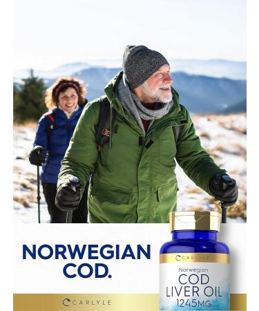 Carlyle Norwegian Cod Liver Oil | with EPA & DHA | 1245mg | 150 Softgels | Liquid Capsules | Non-GMO & Gluten Free Supplement - Buy Online on GoSupps.com