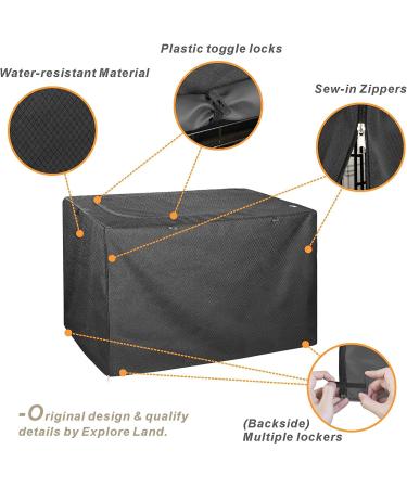 Explore Land Heavy-Duty Dog Crate Cover - 48 Inch Obsidian Black | For Wire Cages with 1, 2, 3 Doors | Pet Kennel Cover for Standard Metal Crates - Buy Online on GoSupps.com