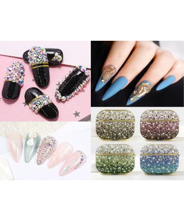 8000pcs 6-Sizes Clear Crystal Nail Art Rhinestones Set with Tools - Perfect for DIY Nail and Face Art Projects - Buy Online on GoSupps.com