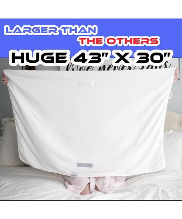 Leporem Extra Large Microfiber Hair Towel - Super Absorbent & Fast Drying - Dual Elastic Straps - Ideal for Thick Long & Curly Hair - White - Buy Online on GoSupps.com