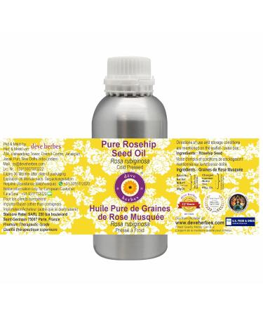 Deve Herbes Pure Rosehip Seed Oil - Cold Pressed 630ml (21 oz) | Organic Skincare for Radiant Skin - Buy Online on GoSupps.com