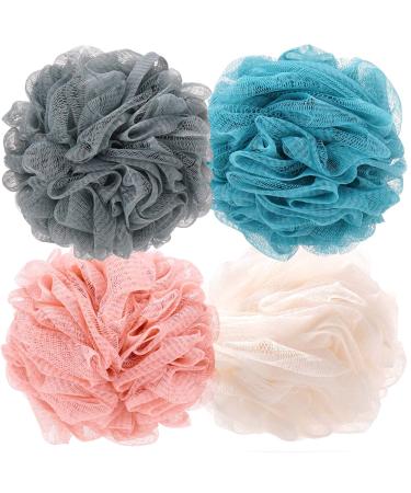 OKAKA Bath Sponge Bath Loofah Shower Loofah Shower Puff Shower Essential Skin Care Soft Big Pack(Pack of 4) plain