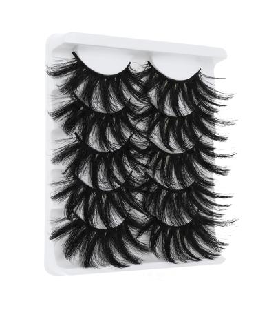 Molain multi -layer eyelashes false eyelashes dramatic 25 mm artificial mental seed pack with 5 pairs wispy long thick fluffy strip eye lashes style no. 26