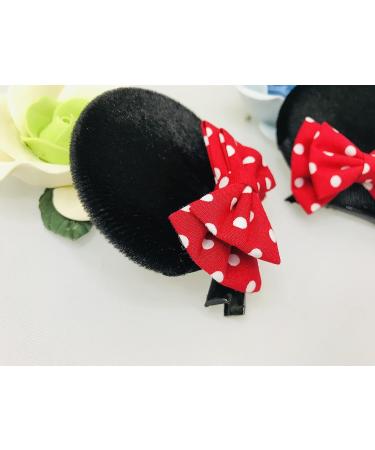 Red Pink Polka Dot Double Bow Hair Clips for Costumes - Set of 2 - Buy Online on GoSupps.com